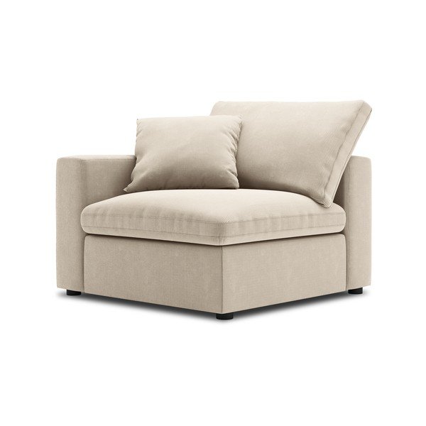 Galaxy bézs sarokrész moduláris kordbársony kanapéhoz, bal oldali - Windsor & Co Sofas-image-2