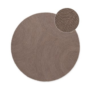 Szürkésbarna kézi szövésű gyapjú kerek szőnyeg ø 120 cm Eleni Taupe – Hanse Home