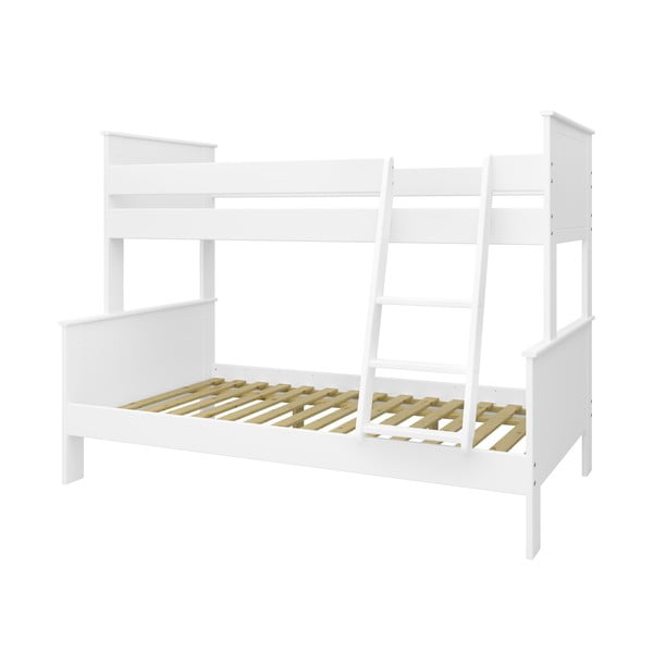 Fehér emeletes gyerekágy 120x200/90x200 cm Alba - Tvilum-image-3