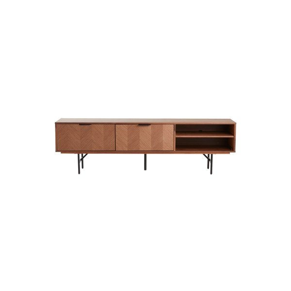 Sötét natúr színű TV-állvány diófa dekorral 180x51x40 cm Duvberg – Jotex-image-3