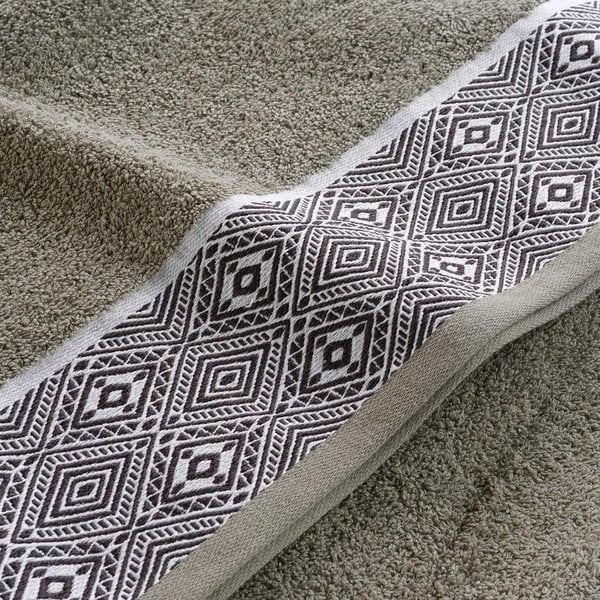 Khaki frottír pamut törölköző 50x90 cm Esteban – douceur d'intérieur-image-2