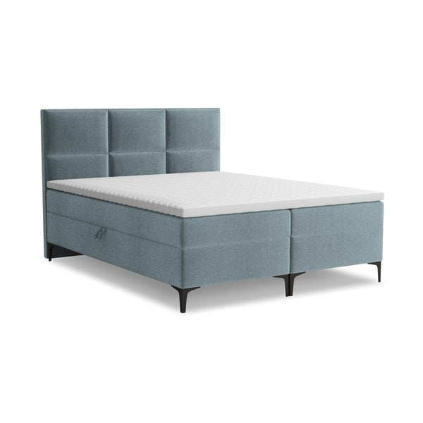 Világoskék ágyneműtartós boxspring ágy 180x200 cm Pakalana – Makamii
