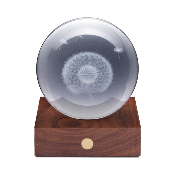 Sötétbarna szabályozható asztali lámpa üveg búrával (magasság 12 cm) Amber – Gingko