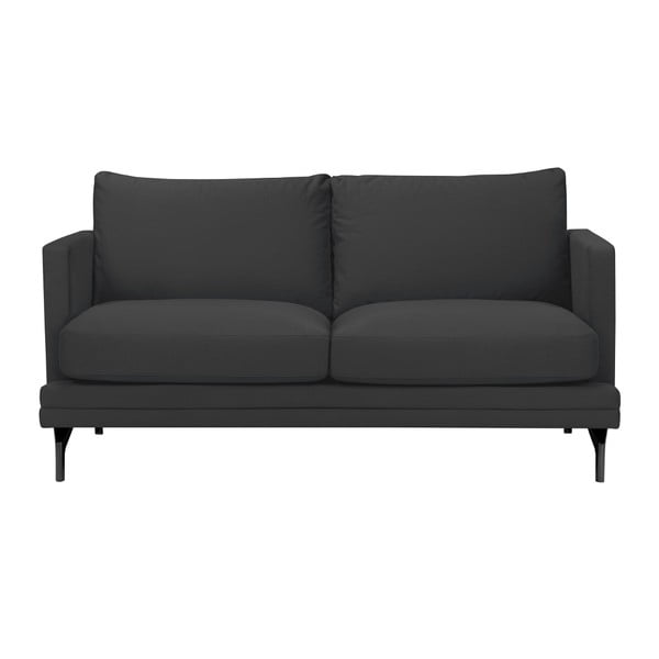 Jupiter sötétszürke kétszemélyes kanapé, fekete lábakkal - Windsor & Co Sofas
