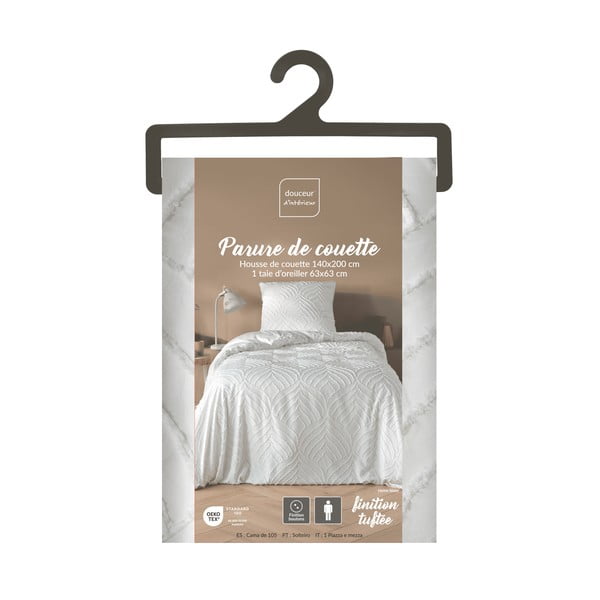 Fehér egyszemélyes mikroszálas ágyneműhuzat 140x200 cm Heltie – douceur d'intérieur-image-4