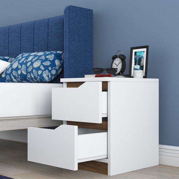 Fehér éjjeliszekrény Erica – Kalune Design-image-2