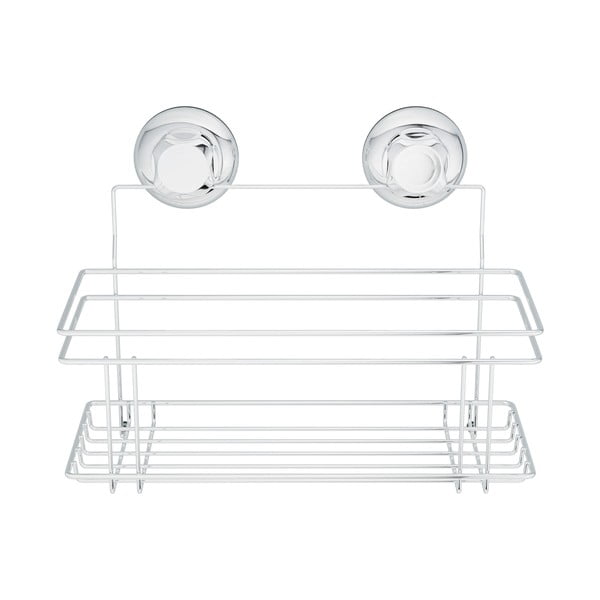 Ezüstszínű öntapadós fém fürdőszobai polc Bestlock Bath – Compactor-image-3