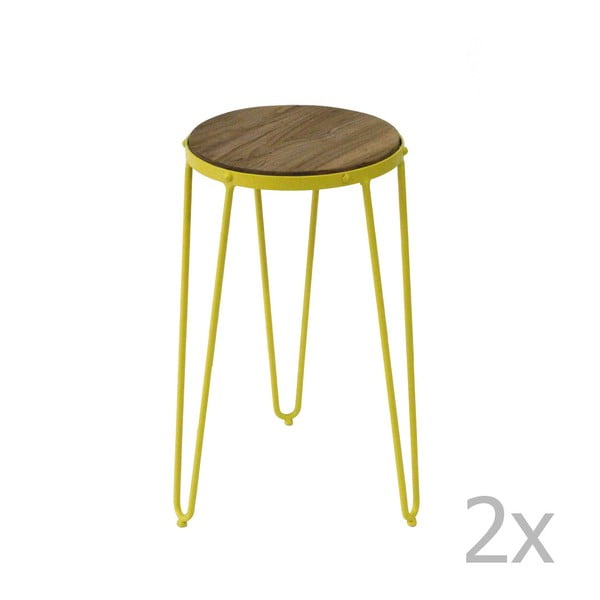 Gatsby sárga szilfa kisasztal készlet, 2 részes - Red Cartel