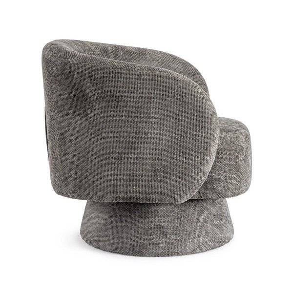 Sötétszürke forgó zsenília fotel Julienne – Bizzotto-image-3