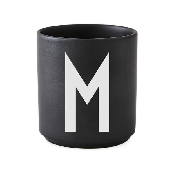 Alphabet M fekete porcelánbögre, 250 ml - Design Letters