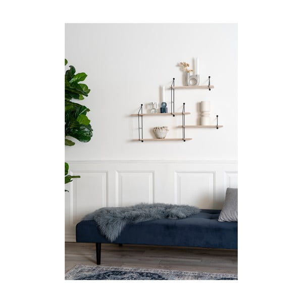 Fekete többszintes polc tömör paulownia fából Harlem Hyde - House Nordic-image-1