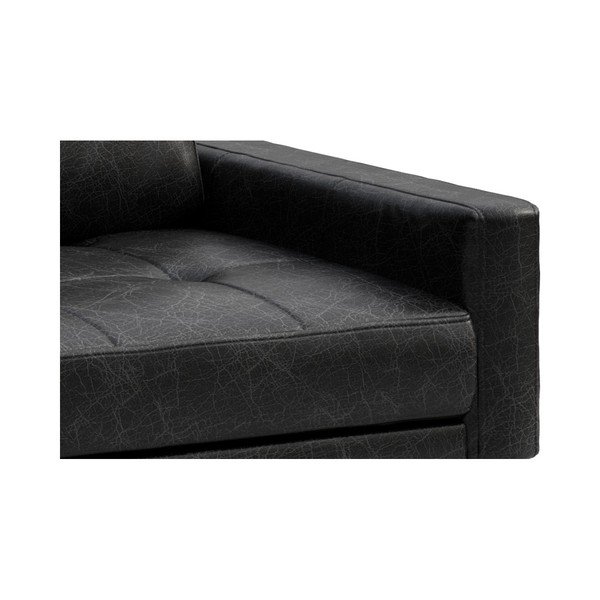 Musso Tufted fekete bőr kanapé bal oldali fekvőfotellel - MESONICA-image-4