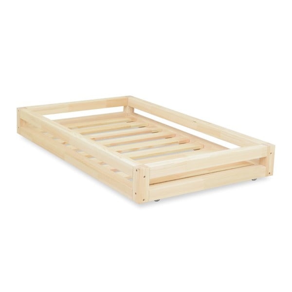 Lakkozott ágy alatti fiók és 4 db-os ágymagasító láb szett, 90 x 180 cm-es ágyhoz - Benlemi-image-1