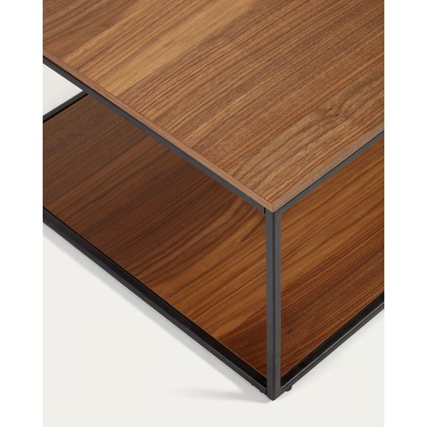 Sötét natúr színű dohányzóasztal diófa dekoros asztallappal 60x110 cm Yoana – Kave Home-image-4