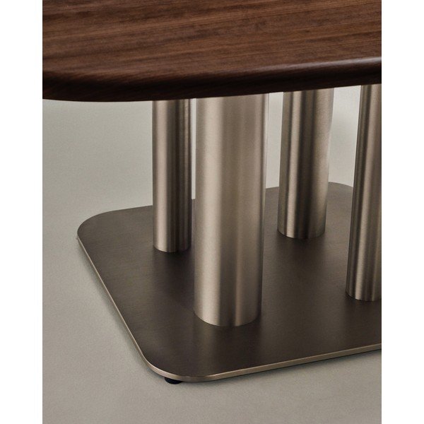 Étkezőasztal diófa dekorral 150x150 cm Melvar – Kave Home-image-4