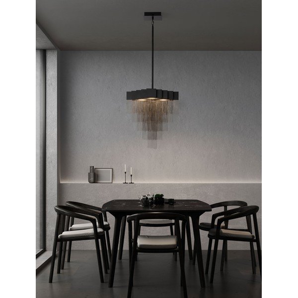 Matt fekete acél LED dimmelhető függőlámpa Revια – Nova Luce-image-1
