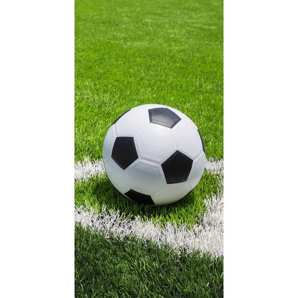 Zöld pamut gyerek fürdőlepedő 70x140 cm Football – Jerry Fabrics