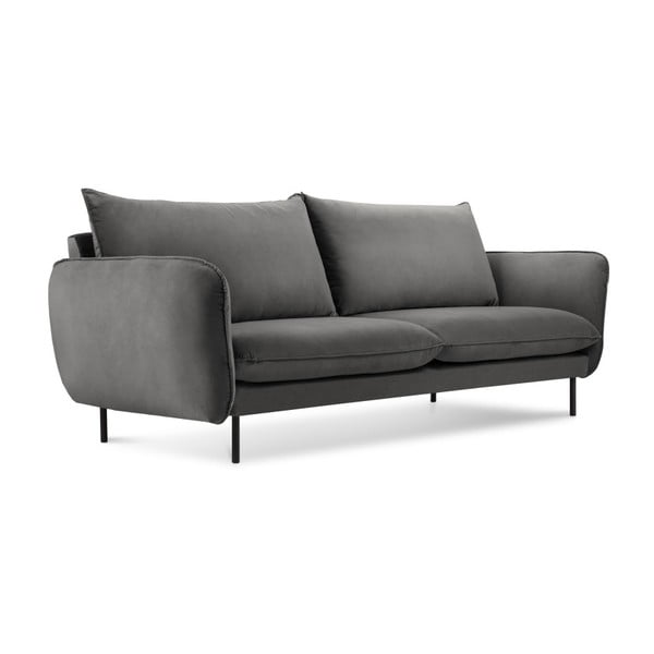 Vienna sötétszükre bársony kanapé, 160 cm - Cosmopolitan Design