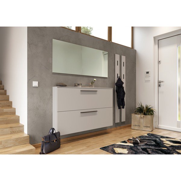 Szürkésbézs függő cipőtartó billenő fiókokkal Utah - Germania-image-3