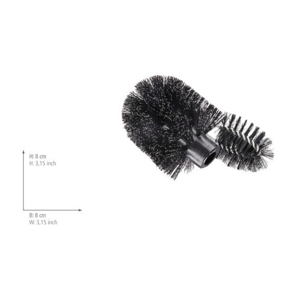 Fekete műanyag tartalék WC-kefe fej Ø 8 cm – Wenko-image-1