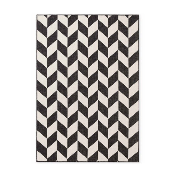 Fekete-krémszínű kültéri-beltéri szőnyeg 120x170 cm Haringey Terrick – Ted Baker
