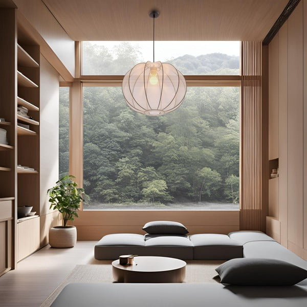 Fehér függőlámpa textil búrával ø 52 cm Mellow – Candellux Lighting-image-4