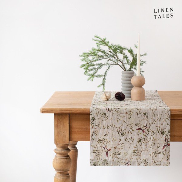 Len asztali futó karácsonyi mintával 40x200 cm – Linen Tales