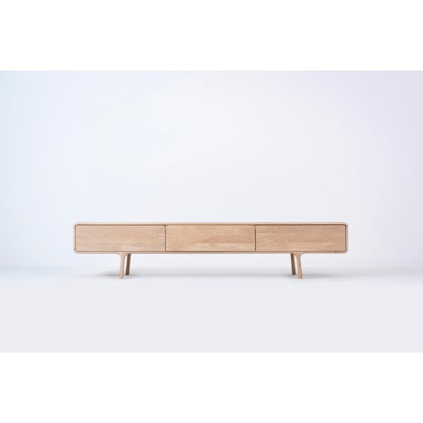 Fawn tömör tölgyfa TV állvány 3 fiókkal - Gazzda-image-3