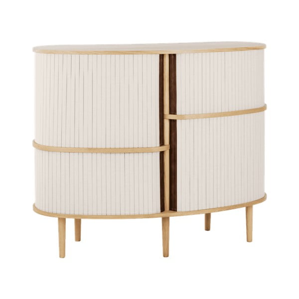 Bézs-natúr színű szekrény tolóajtóval, tölgyfa dekorral 120x100x50 cm Audacious – UMAGE-image-3