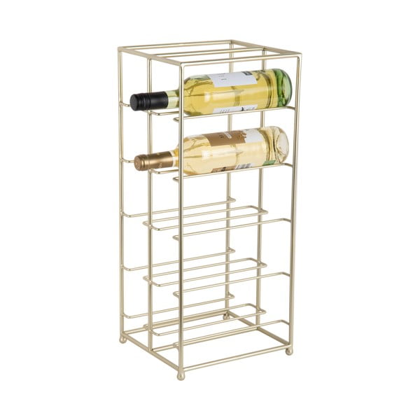 Aranyszínű fém bortartó polcos állvány, palackok száma 10 25x57x22,5 cm Dual Floor – PT LIVING-image-3