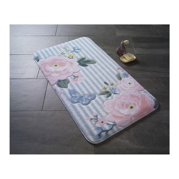 Bathmats Roses rózsaszín mintás fürdőszobai szőnyeg, 80 x 140 cm - Confetti