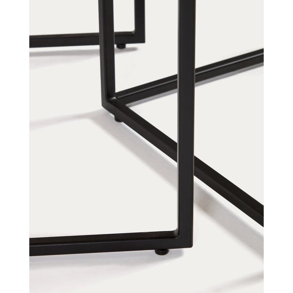 Tárolóasztal szett tölgyfa dekoros asztallappal,  2 db-os 45x45 cm Yoana – Kave Home-image-4