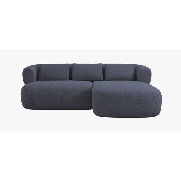 Sötétkék buklé sarokkanapé (jobb oldali-heverő résszel) Jenny – Micadoni -image-1