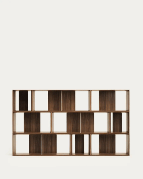 Natúr színű moduláris polcrendszer szett diófa dekorral 9 db-os 202x114 cm Litto – Kave Home-image-3