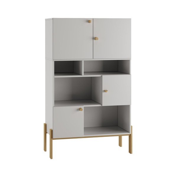 Világosszürke alacsony gyerek komód 100x50 cm Cube - Pinio-image-4