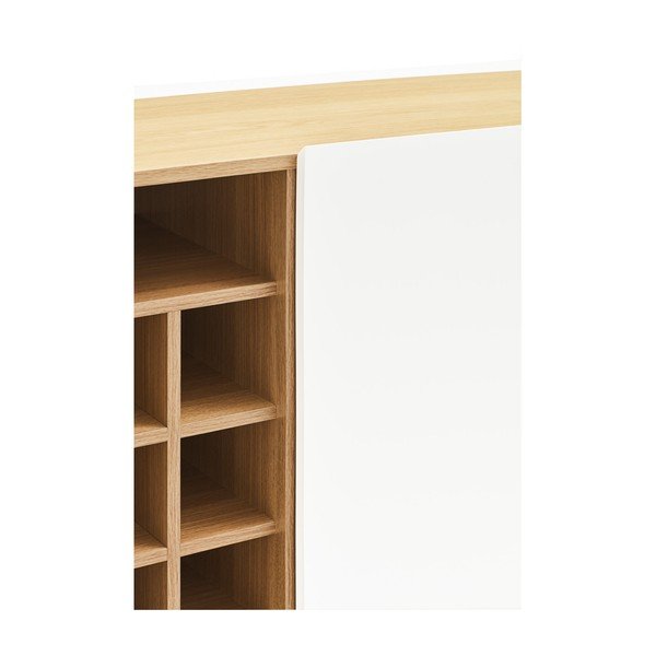 Fehér magas komód tölgyfa dekorral 95x120 cm Arista – Teulat-image-3