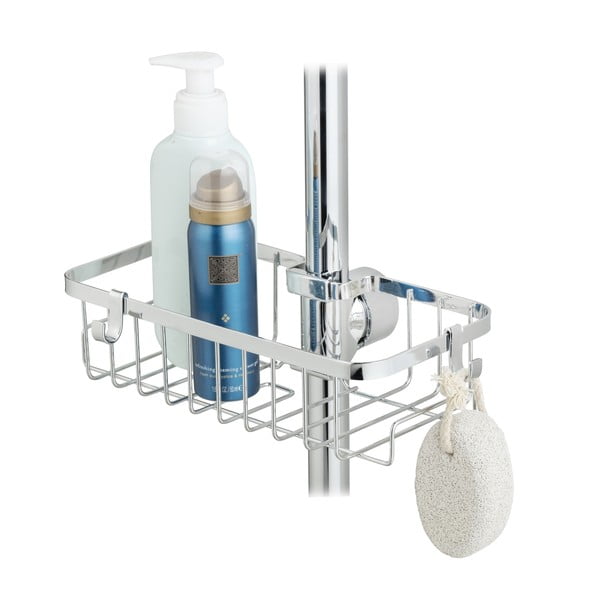 Ezüstszínű öntapadós rozsdamentes acél fürdőszobai polc Floresta – Wenko-image-4