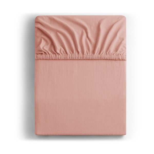 Barackszínű gumis jersey lepedő 240x220 cm Amber – Restilo