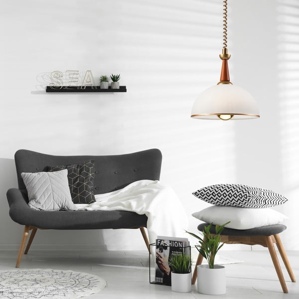 Barna-aranyszínű függőlámpa üveg búrával ø 30 cm Ciara – LAMKUR-image-2