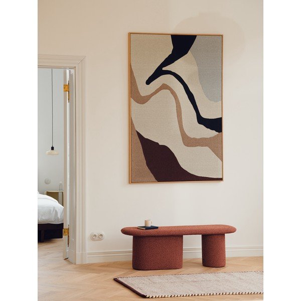 Téglavörös buklé párnázott pad Rull – noo.ma-image-1