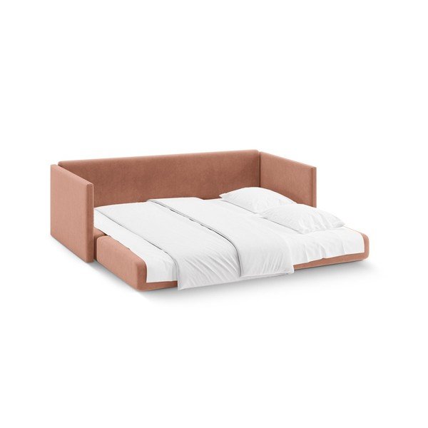 Rózsaszín bársony kinyitható kanapé 209 cm Shannon – Cosmopolitan Design-image-3