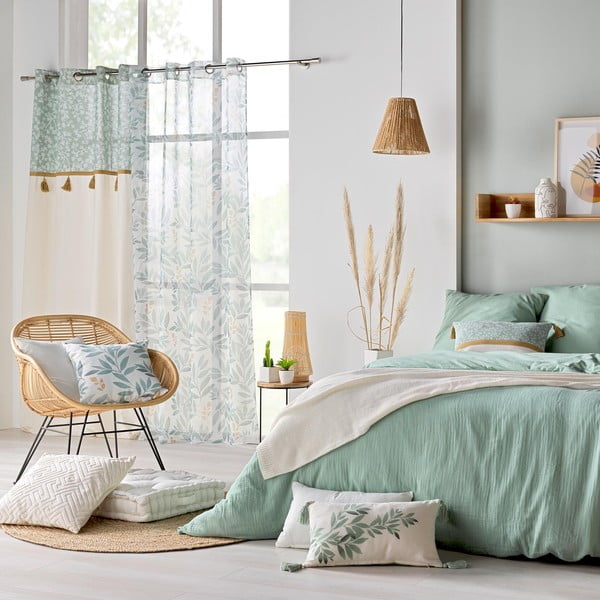 Világoszöld kétszemélyes-hosszabbított muszlin ágyneműhuzat 240x220 cm Angelia – douceur d'intérieur-image-2