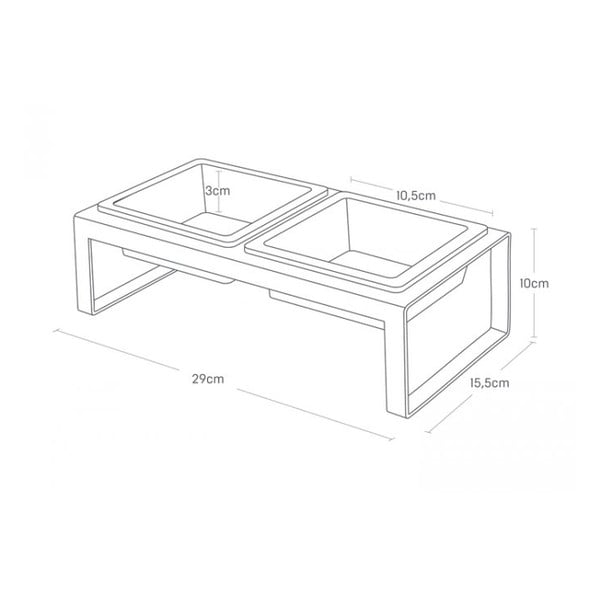 Tower fekete kisállat etető tál szett állvánnyal - Yamazaki-image-4