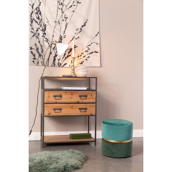 Zöld-türkiz bársony puff Bubbly – White Label-image-1