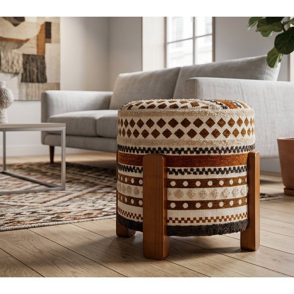 Barna-bézs puff Ethnic  – Mauro Ferretti-image-1