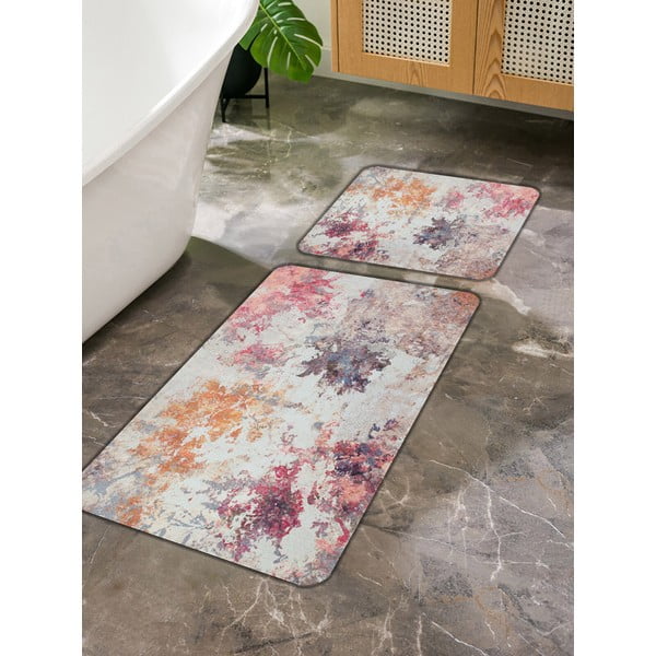 Rózsaszín-lila fürdőszobai kilépő szett 2 db-os 60x100 cm – Mila Home-image-2