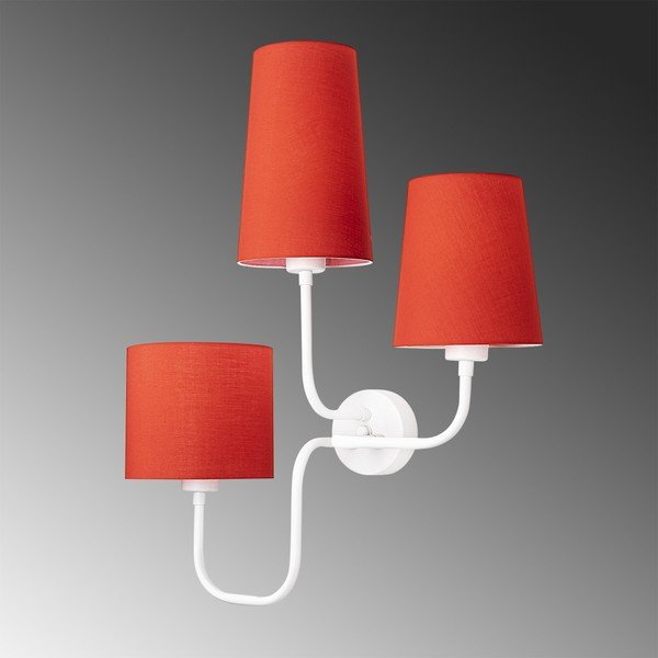 Eleni fehér fém falilámpa piros búrával - Opviq lights-image-4