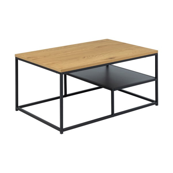 Natúr színű dohányzóasztal tölgyfa dekoros asztallappal 60x90 cm Gila – Actona-image-4