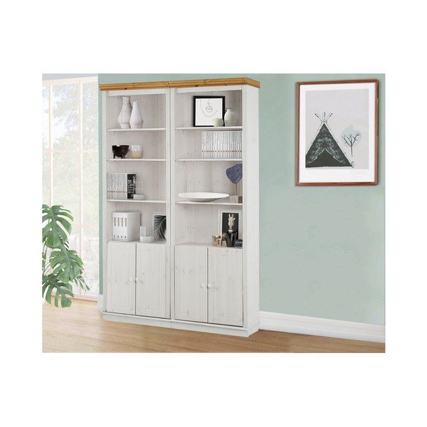 Fehér borovi fenyő könyvespolc 148x223 cm Anita – Støraa-image-1