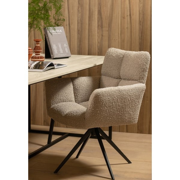 Bézs kárpitozott étkezőfotel Vinny – WOOOD-image-1